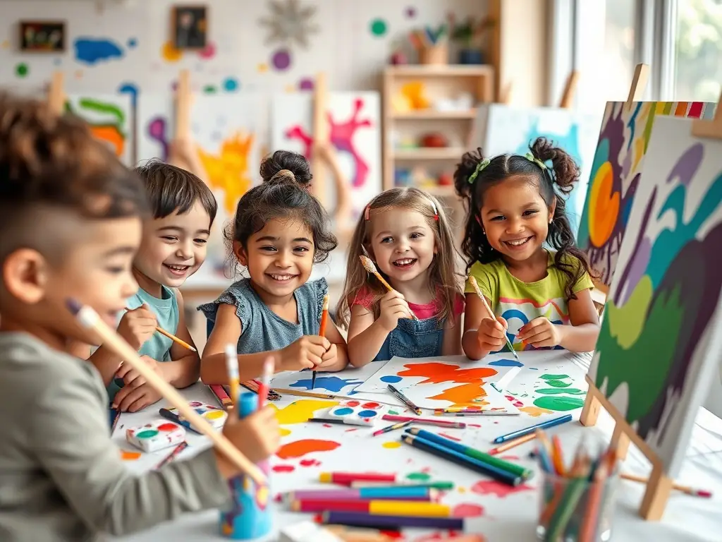 A photo of children participating in a U.S.E.P socio-cultural activity, such as a drama workshop or art class, showcasing the organization's commitment to holistic education.